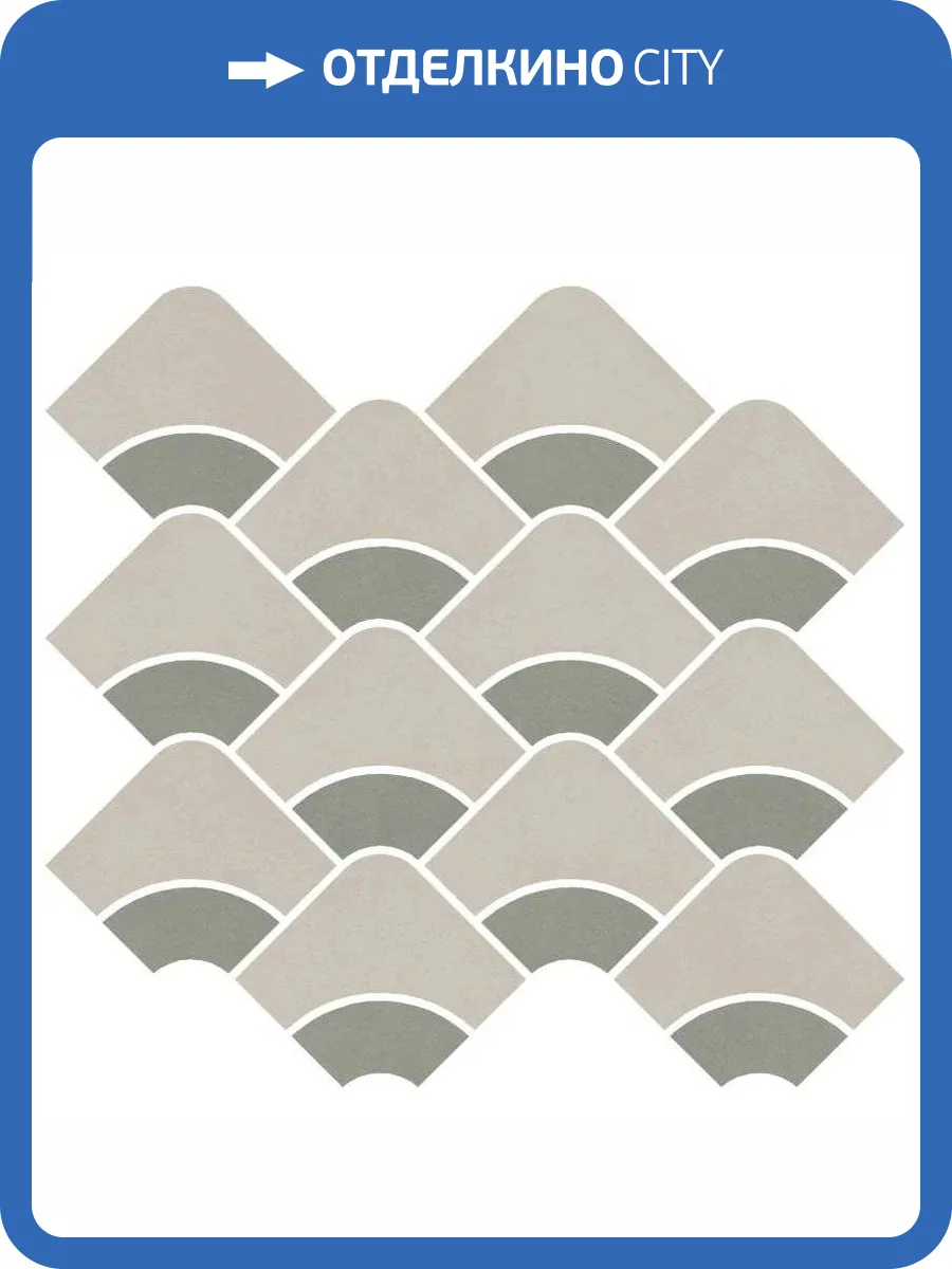 Декор Kerama Marazzi Таделакт KMD2HID006BR Наборный Бежевый Светлый, Зеленый Матовый Обрезной 28x30 фото 15