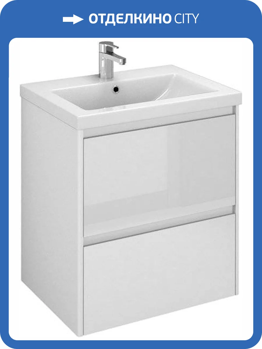 Тумба с раковиной Velvex Klaufs 60.2Y белая, подвесная фото 9