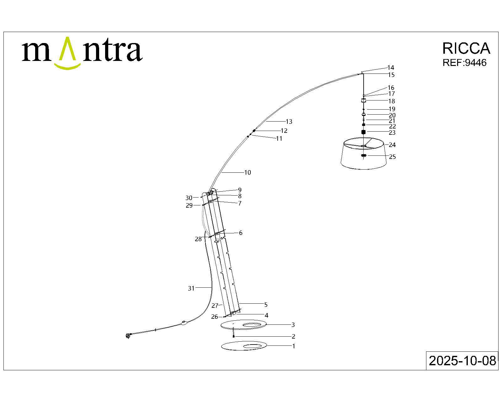 Торшер Mantra Ruti Ricca 9446+9447 фото 10
