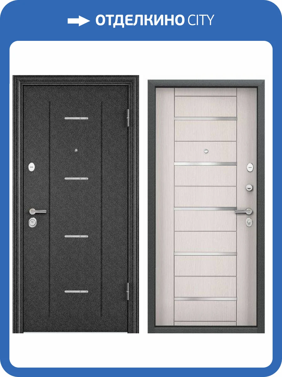 Входная стальная дверь Torex DELTA-100 2477480 Черный шелк/Лиственница белая (арт. ПВХ Лиственница белая) 2030x860 фото 2