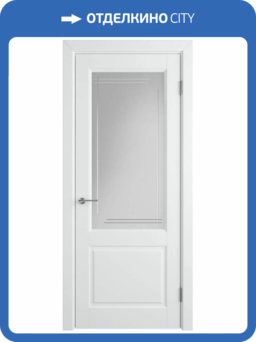 Межкомнатная дверь Владимирская Фабрика Дверей Dorren Polar стекло Crystal Cloud L 800x2000 фото 2