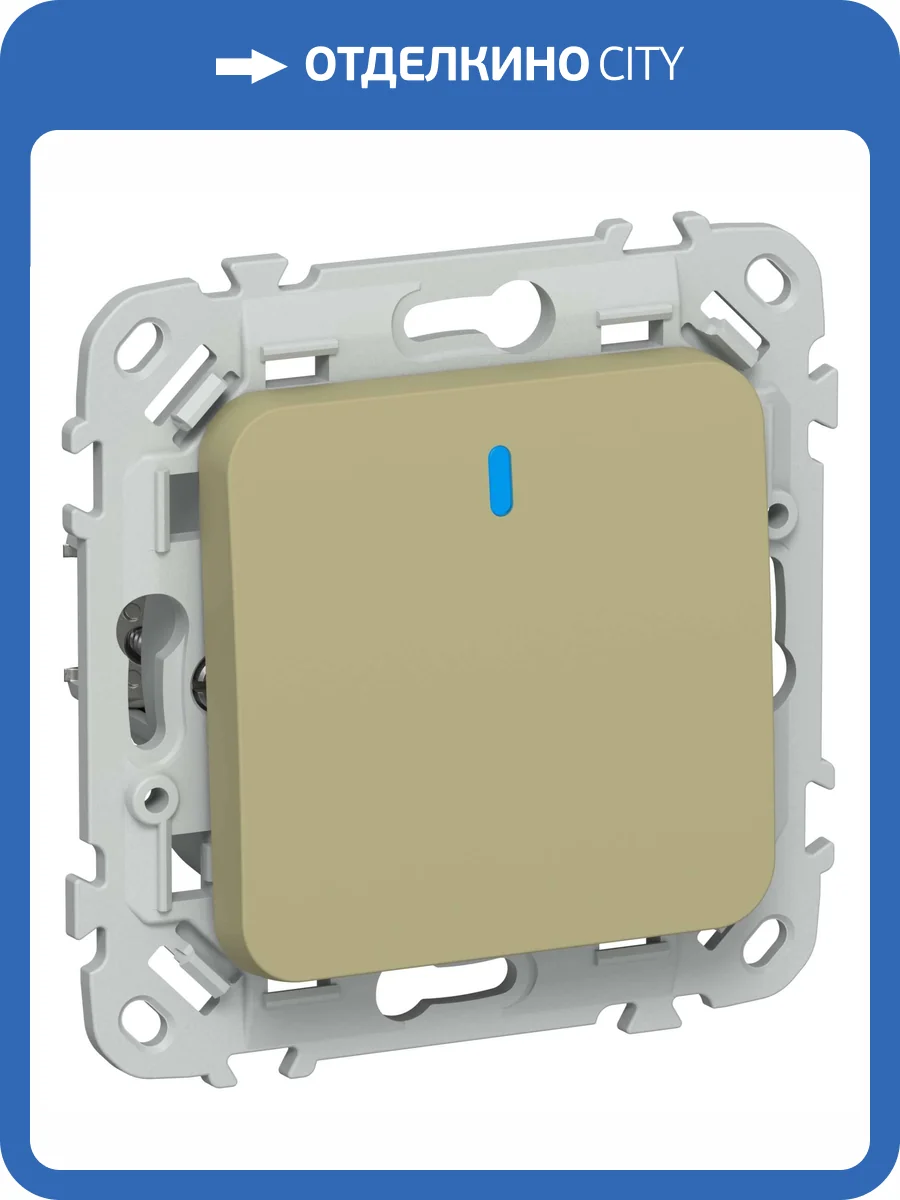 Выключатель 1-клавишный IEK Flite FI-V14-1-10-1-K26 оливковый фото 2
