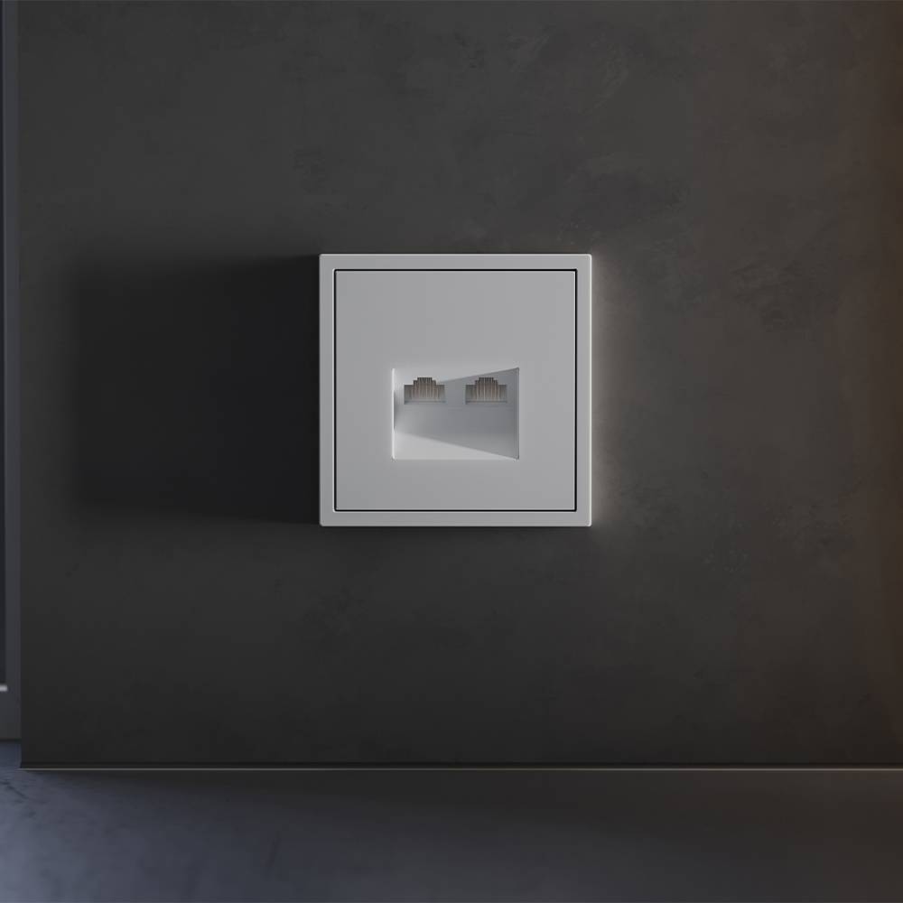 Лицевая панель для двойной компьютерной розетки RJ-45 Voltum S70 VLS001416 серый фото 3