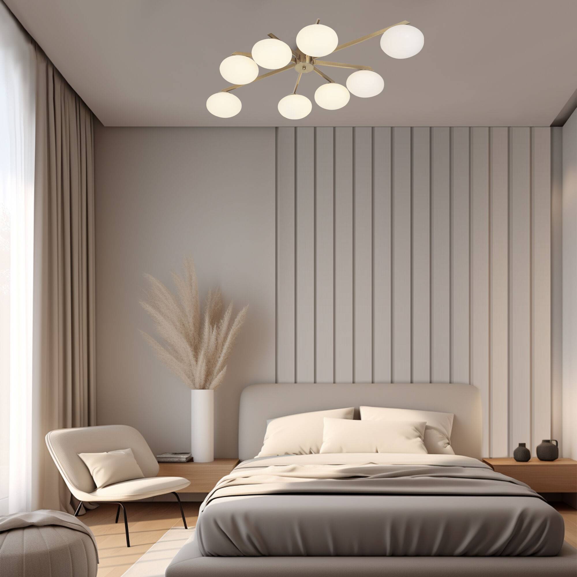 Потолочный светильник Eurosvet Opaline 70220/8 латунь Smart фото 4