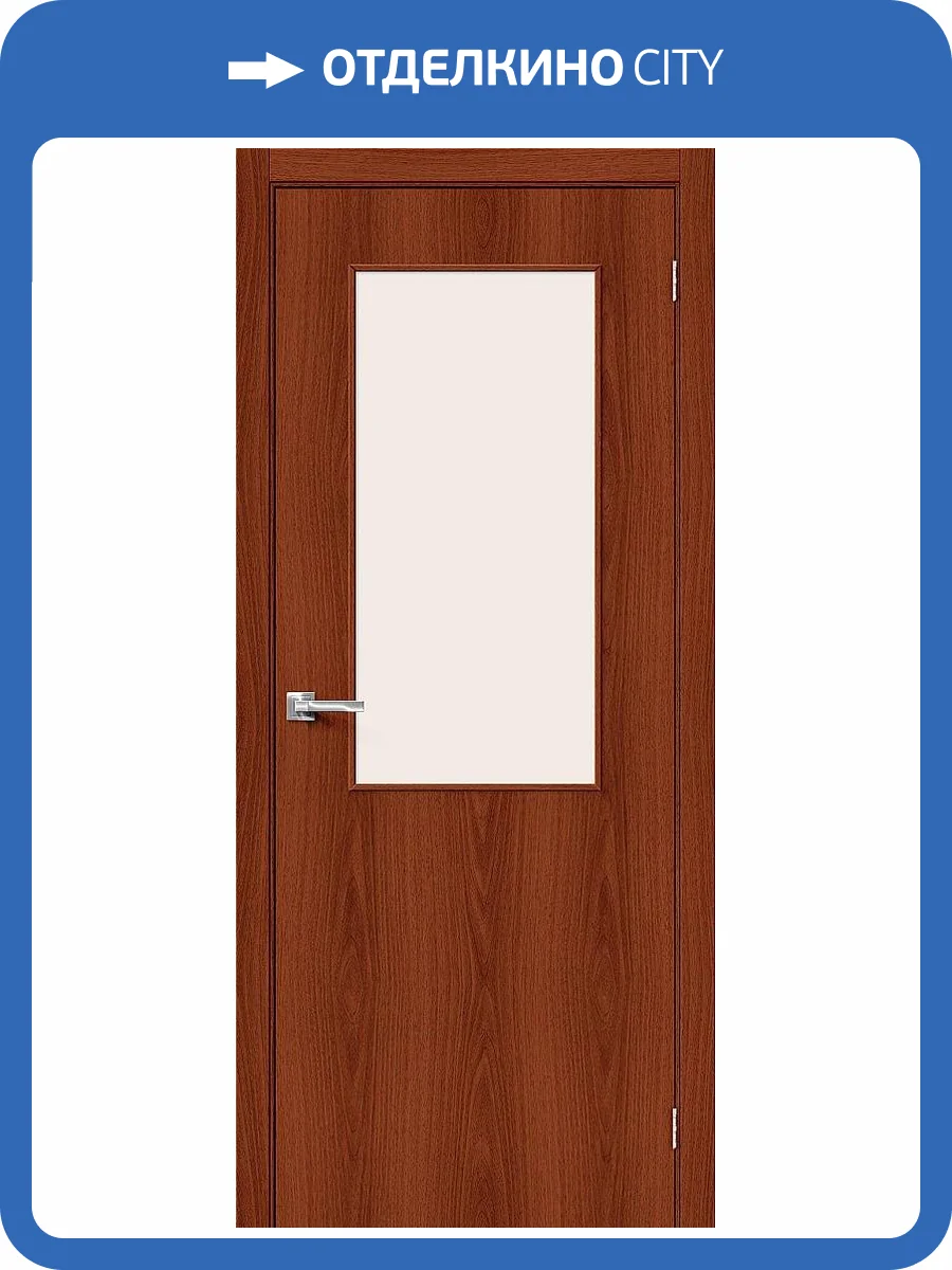 Межкомнатная дверь Bravo Гост-7 полотно Л-11 (ИталОрех), стекло Magic Fog 900x2000 фото 2