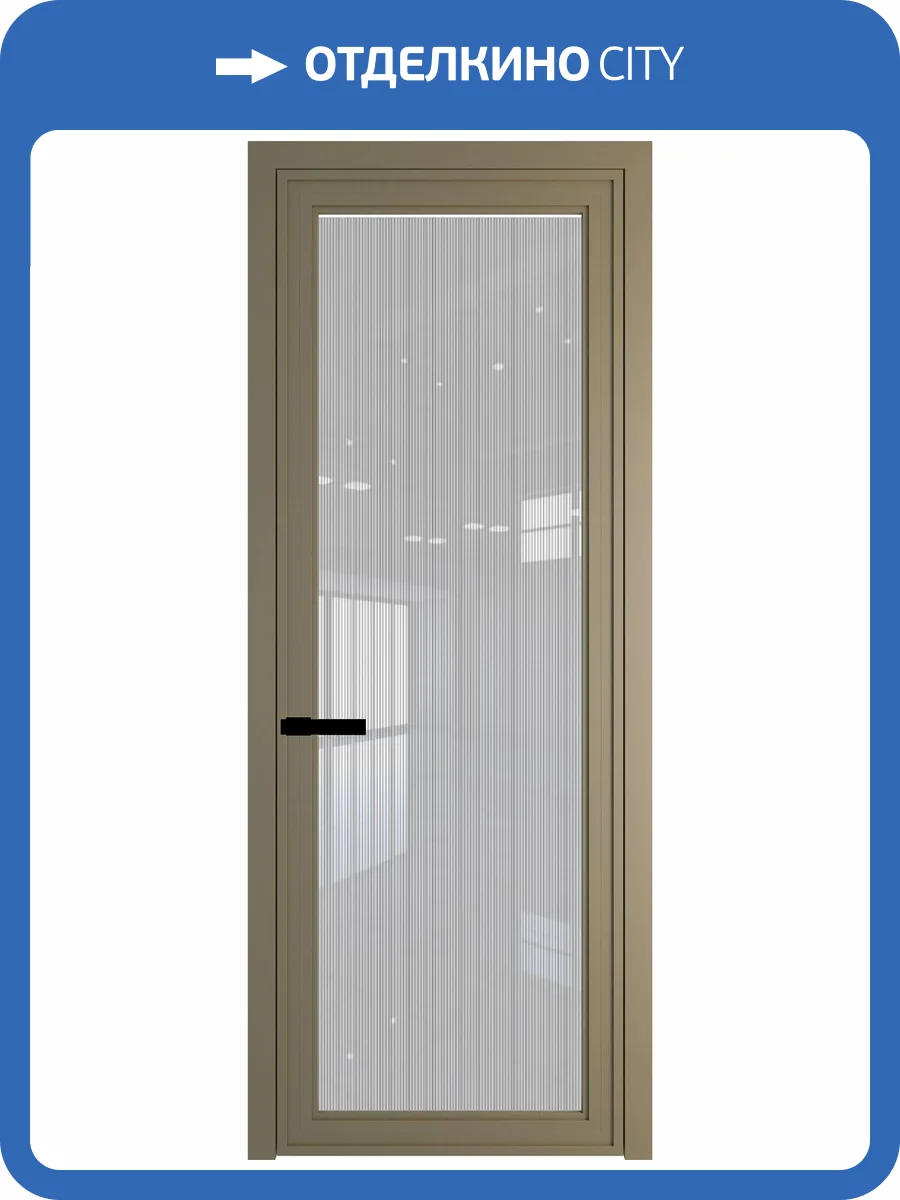 Межкомнатная дверь Profil Doors 1 AGP цвет профиля Шампань, стекло безопасное 6 мм страйп 600x2000 фото 2