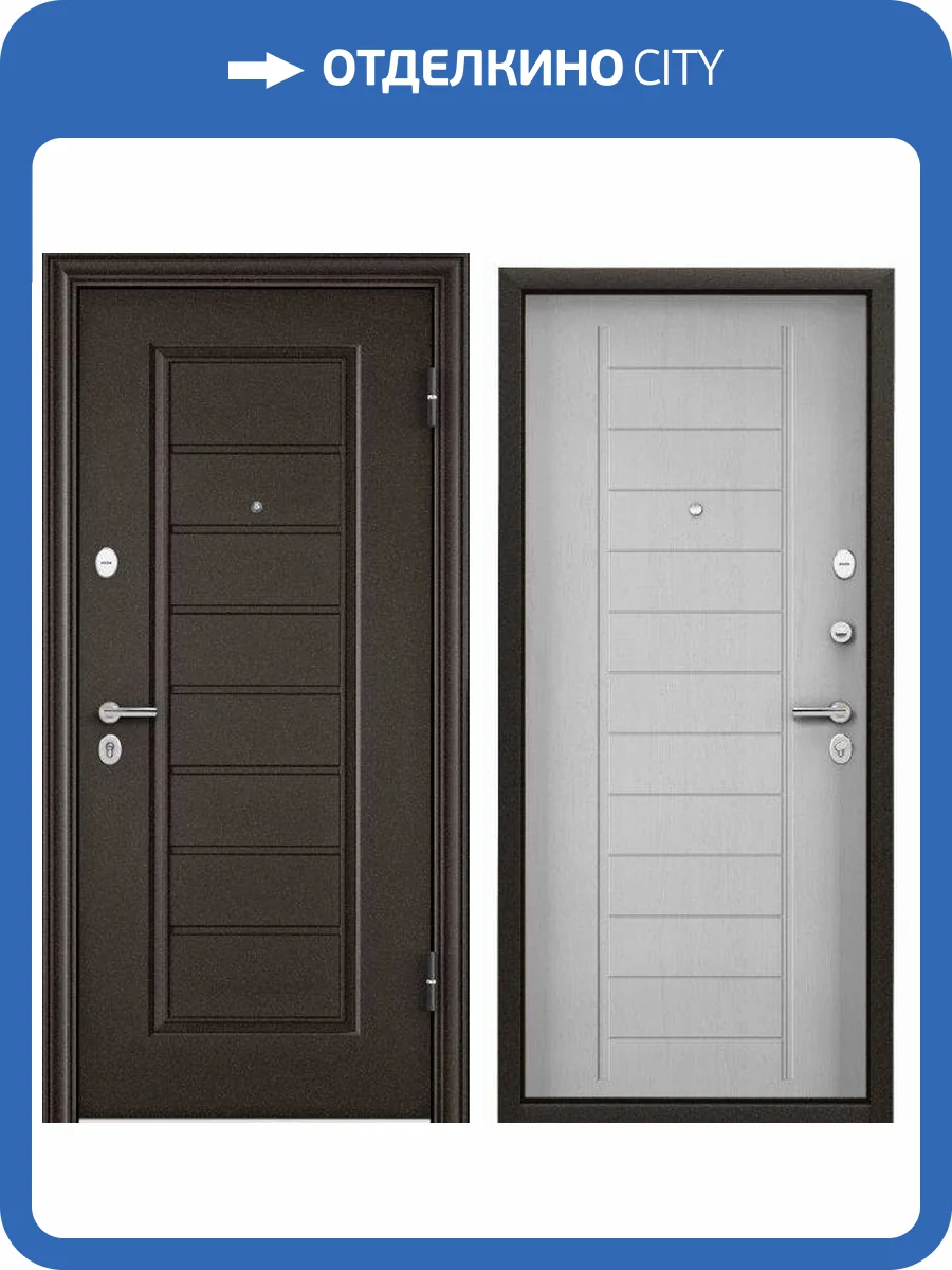 Входная стальная дверь Torex DELTA PRO MP 2453457 Букле коричневый/ПВХ Дуб белый матовый 2030x860 фото 2