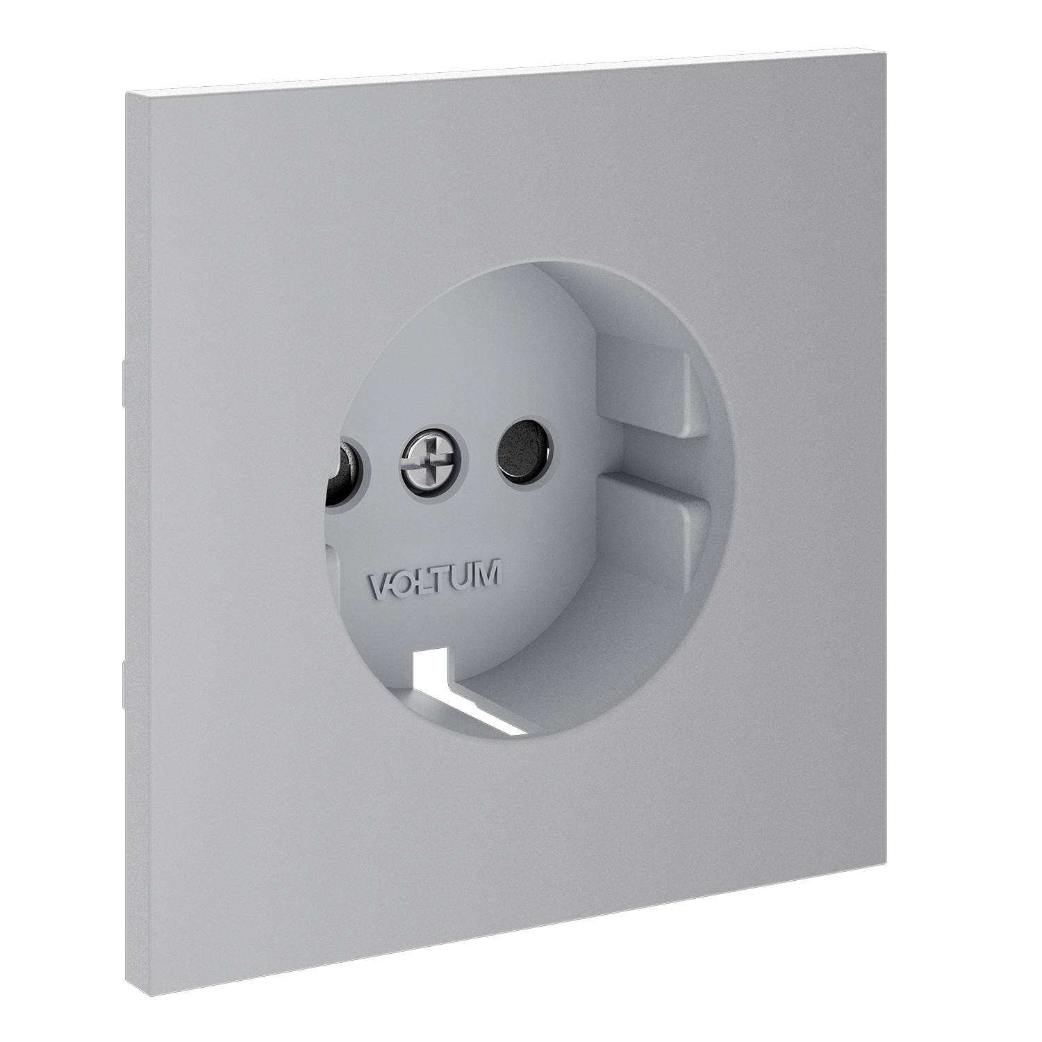 Лицевая панель для розетки с заземлением и шторками Voltum S70 VLS000716 серый