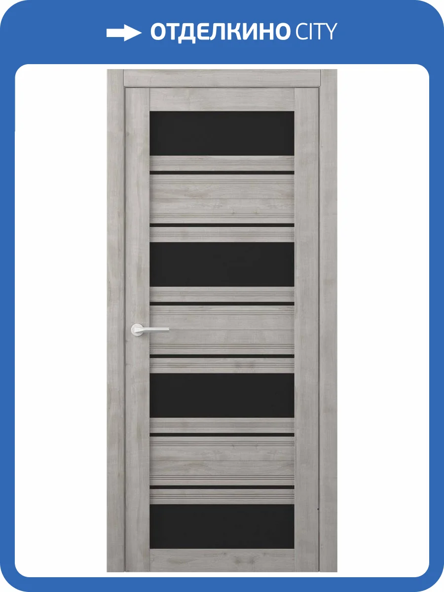 Межкомнатная дверь Albero Монтана остеклённая графит 800x2000 фото 2