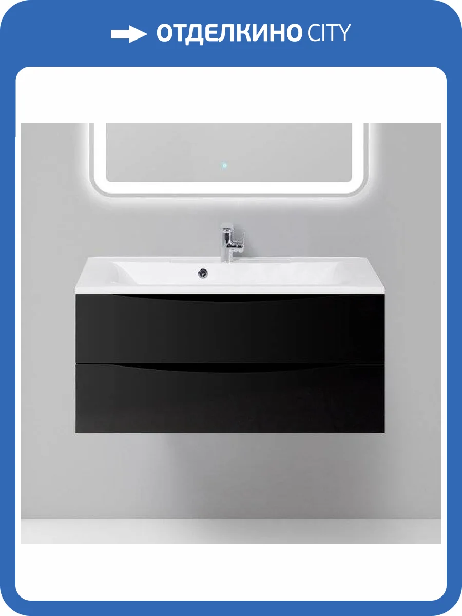 Тумба с раковиной BelBagno Marino 100 nero lucido фото 2