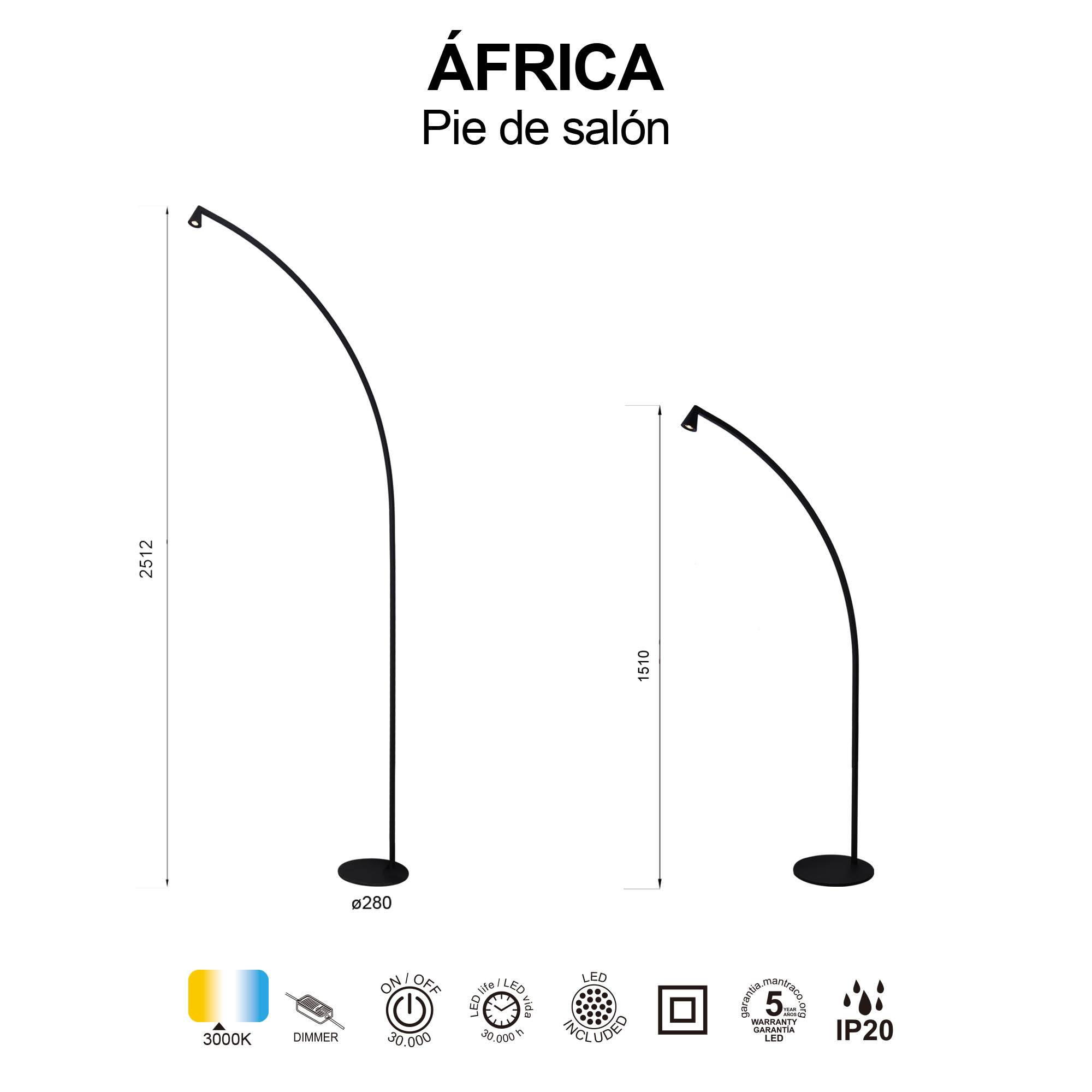 Торшер светодиодный Mantra Africa 9417 фото 6