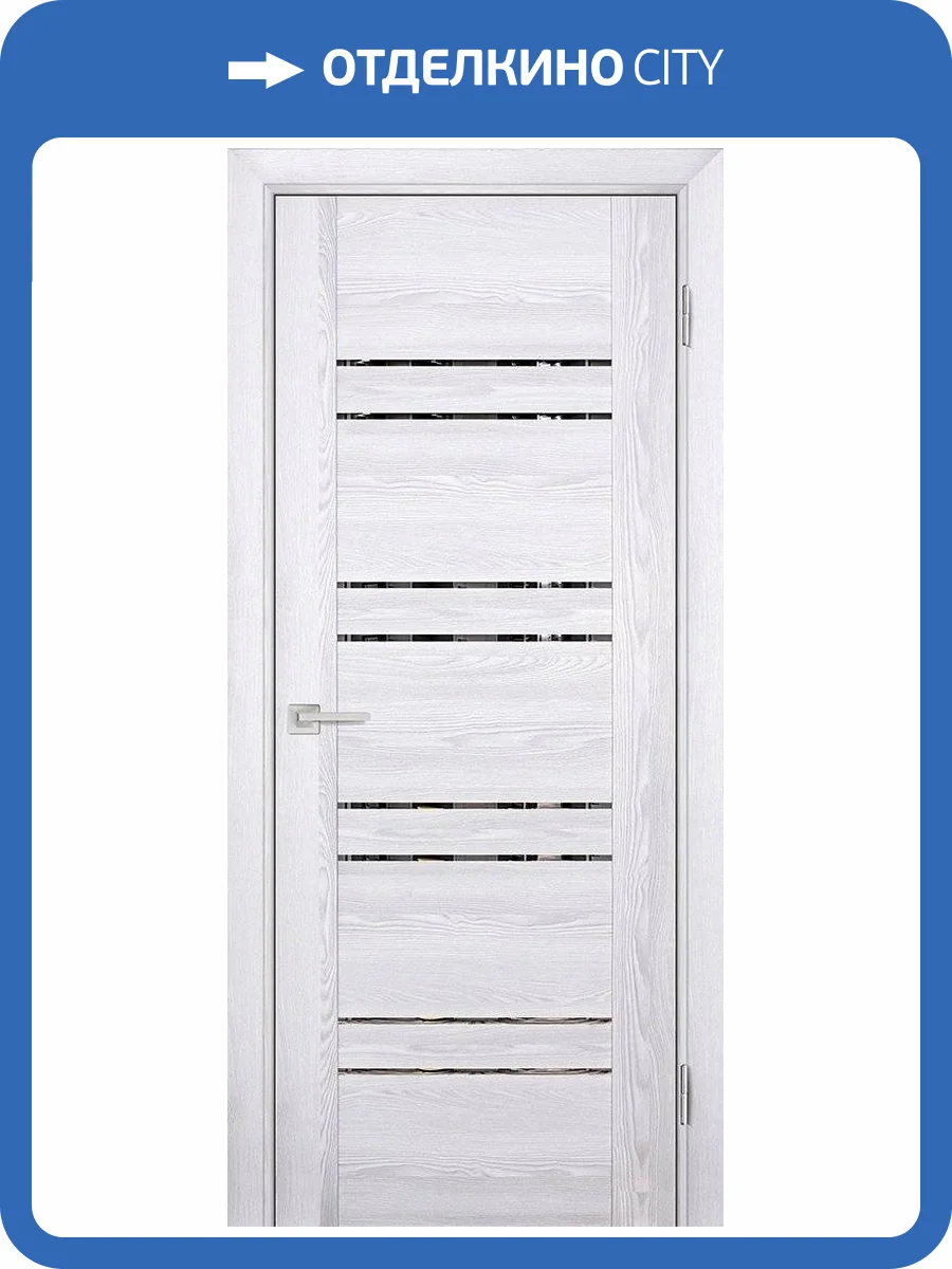 Межкомнатная дверь Profilo Porte экошпон PSK-1, остеклённая, зеркало, ривьера айс 900x2000 фото 2