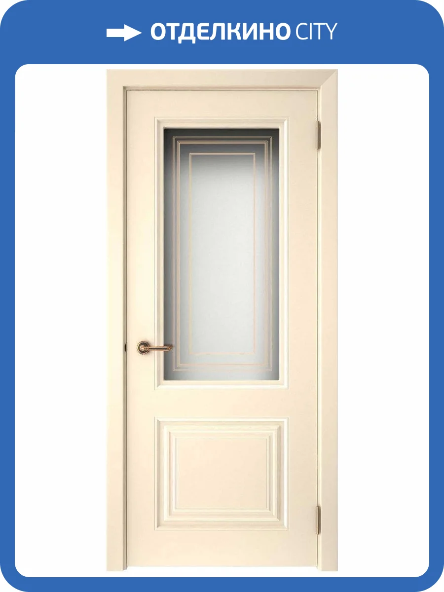 Межкомнатная дверь эмаль Текона СМАЛЬТА-42, остекленная, ваниль 800x2000 фото 2