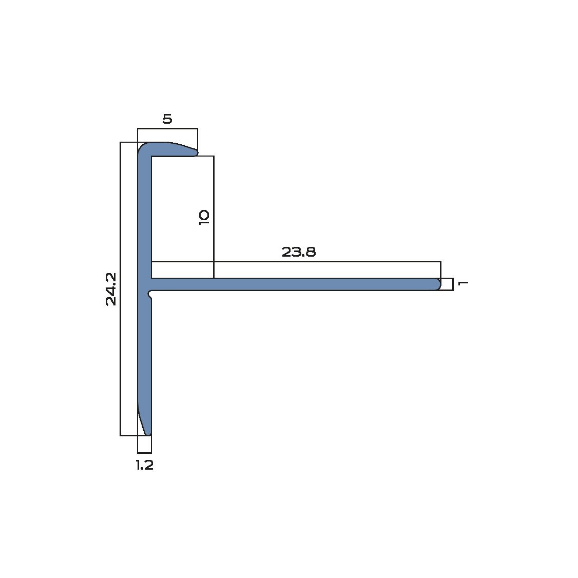 Профиль лестничный F-образный Neexy pv53-14 MRG розовый матовый 270x2.42x2.38 фото 2