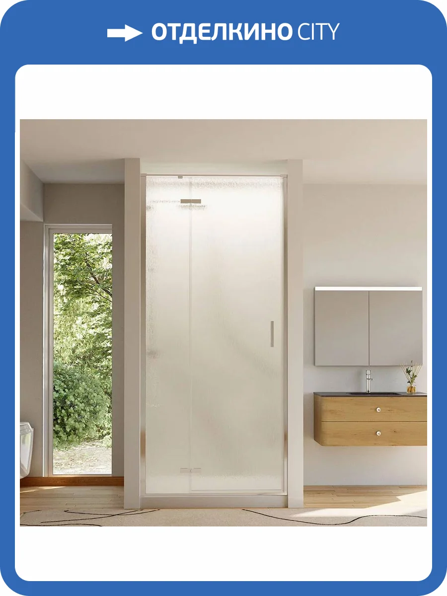 Душевая дверь в нишу Veconi Vianno VN-73R/L профиль хром, стекло дождь, 120x195 фото 5