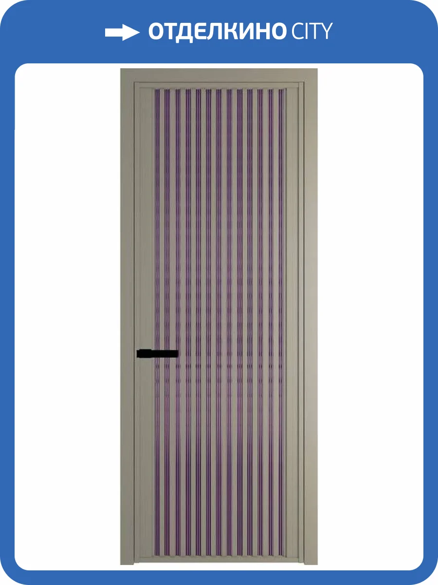 Межкомнатная дверь Profil Doors 3 AGP цвет профиля Никель матовый, стекло безопасное 6 мм мору фиолетовое 700x2000 фото 2
