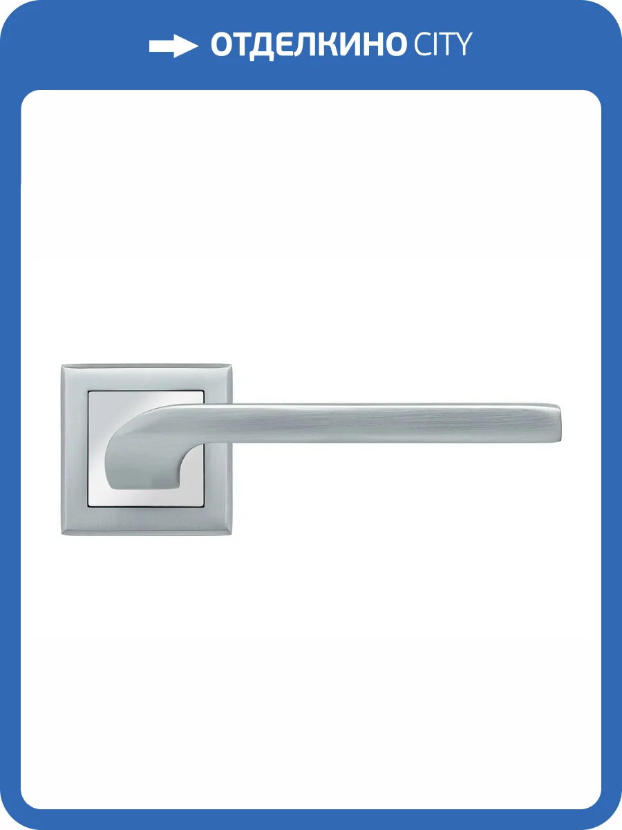 Дверная ручка Rucetti RAP 24-S SC/CP мат.хром/хром фото 3