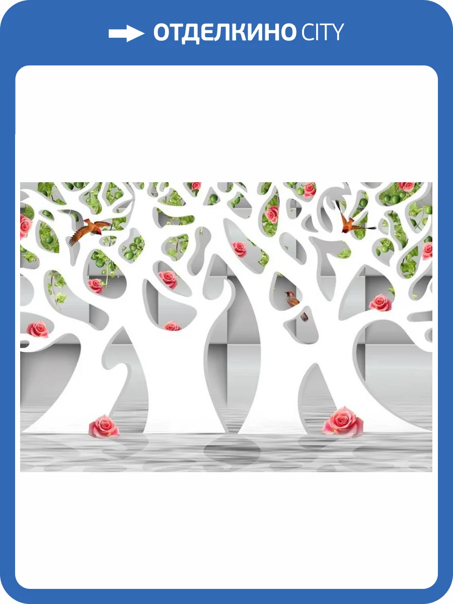 3D Фотообои Artegrafico «Абстрактные белые деревья над водой» GM-057 канвас фото 2