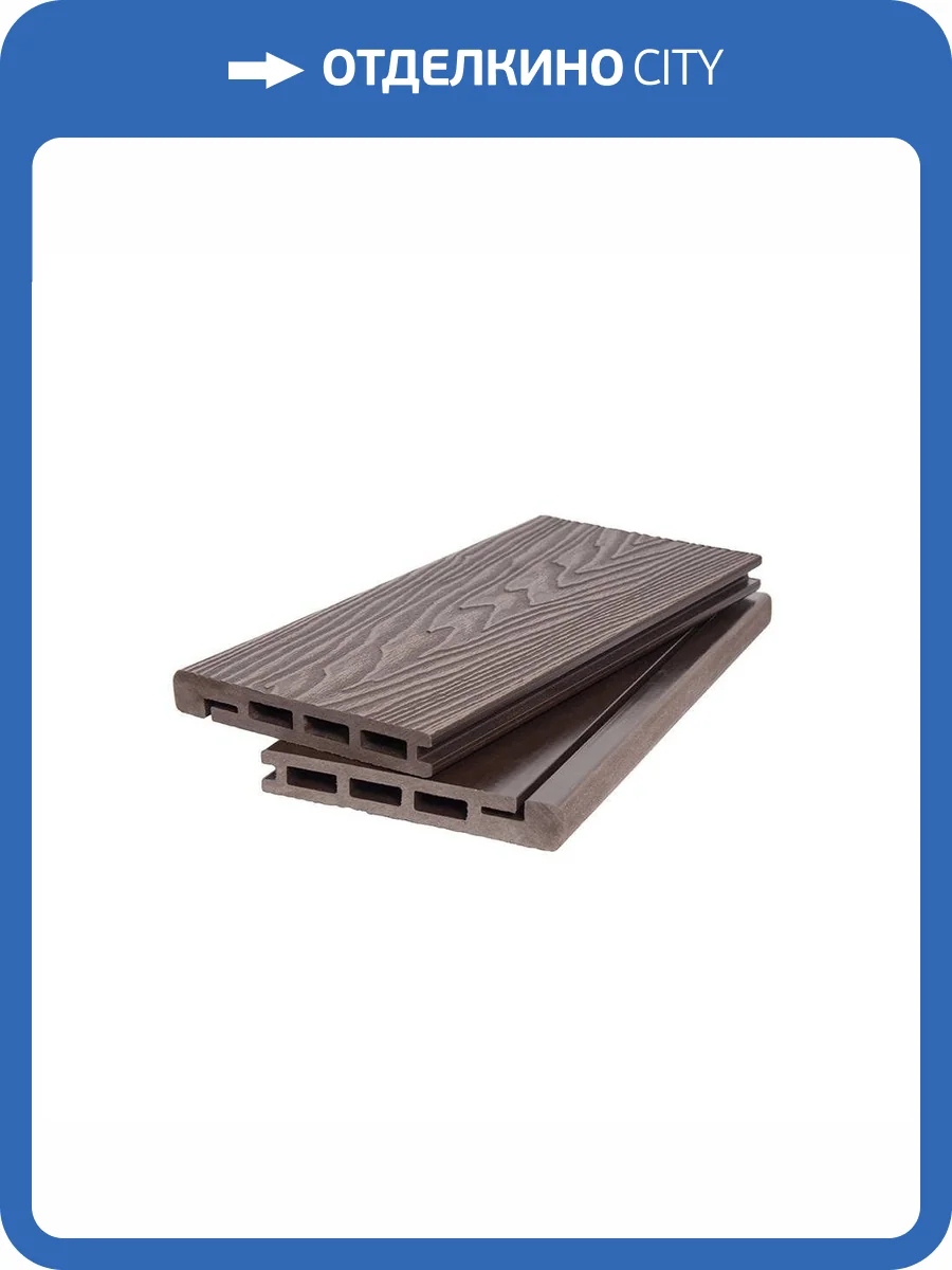 Доска для обрамления Polivan Group Singaraja 3D Wood Brushing Темно-коричневый ДПК 3200x140x20 фото 2
