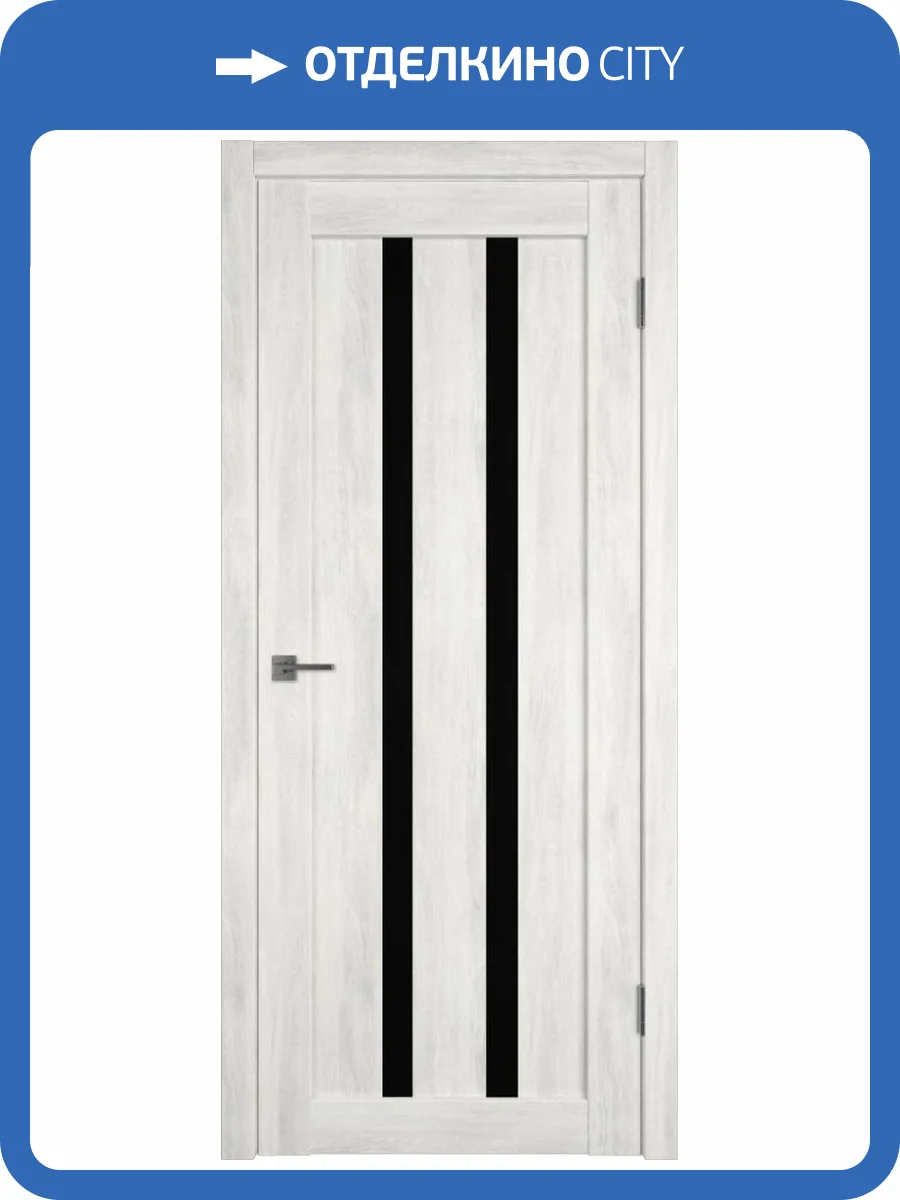 Межкомнатная дверь Владимирская Фабрика Дверей Atum 2 Nord Vellum стекло Black Gloss 900x2000 фото 2