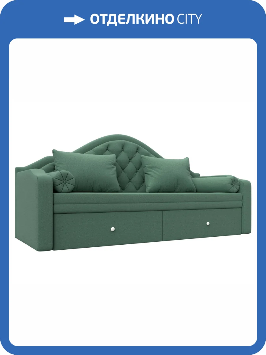 Детский прямой диван Лига Диванов Сойер 123171 амур зеленый фото 9