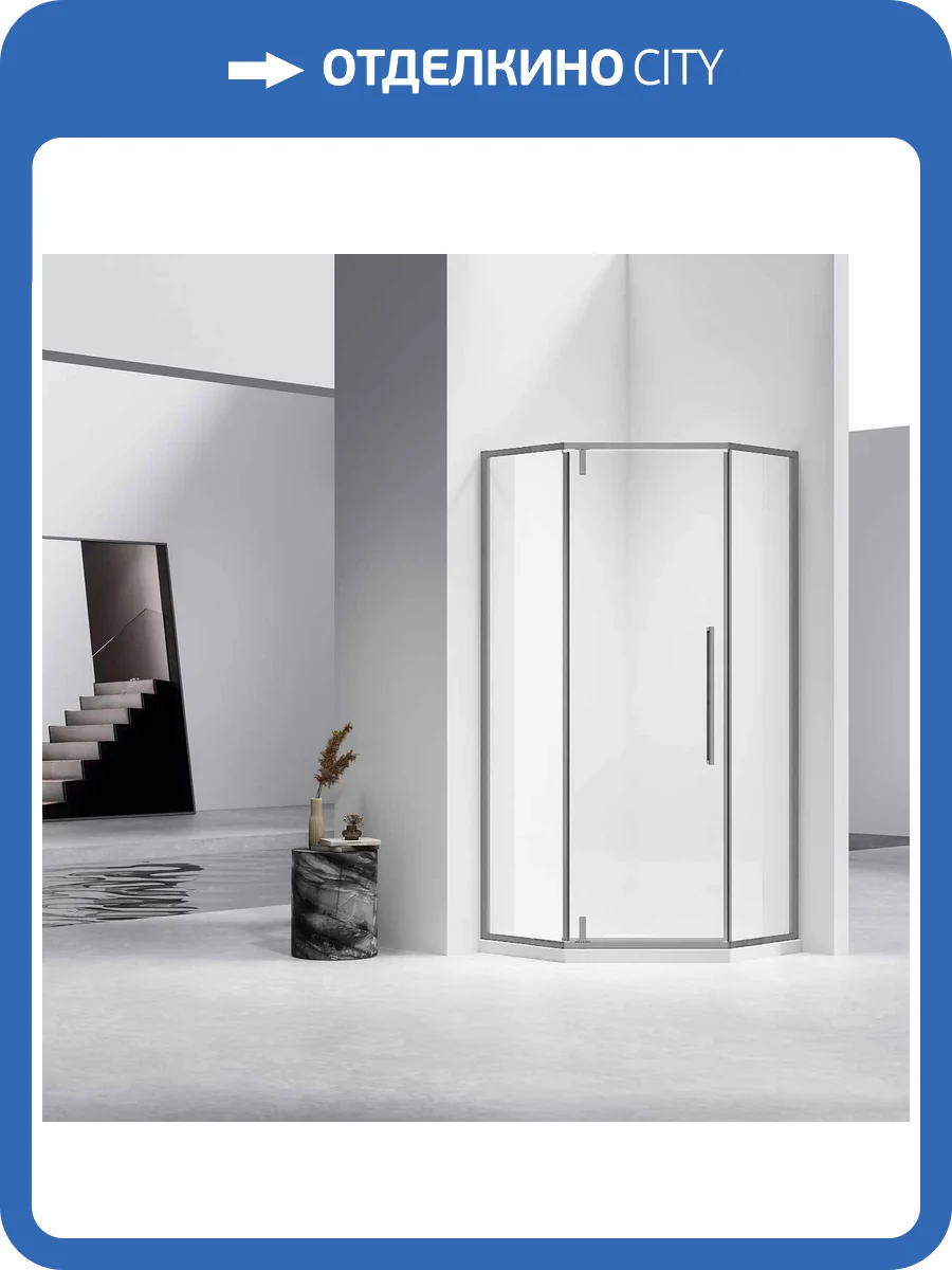 Душевой уголок Vincea Slim-N VSP-4SN900CLGM профиль вороненая сталь, стекло прозрачное, 90x90x195 фото 5
