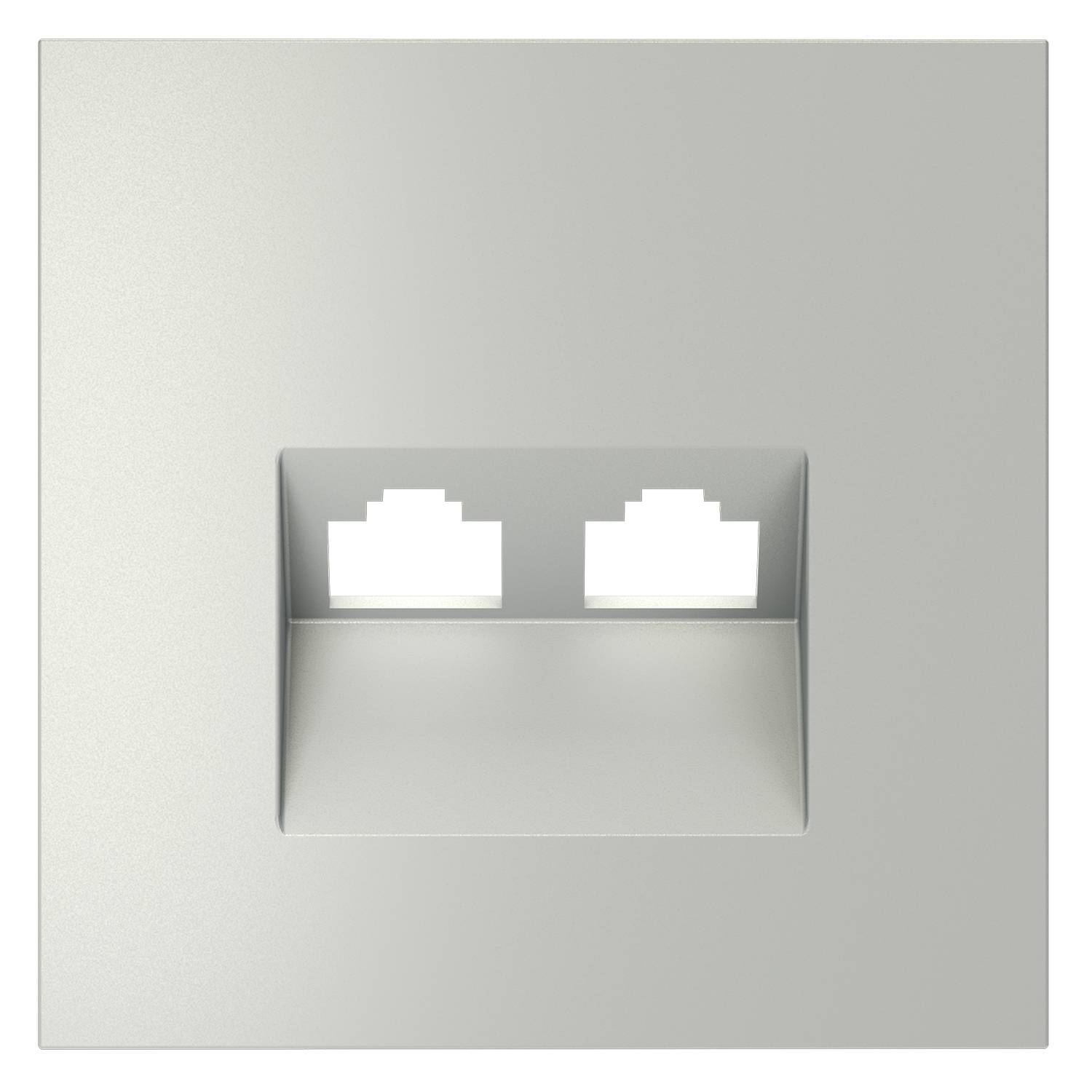 Лицевая панель для двойной компьютерной розетки RJ-45 Voltum S70 VLS001405 сталь фото 2