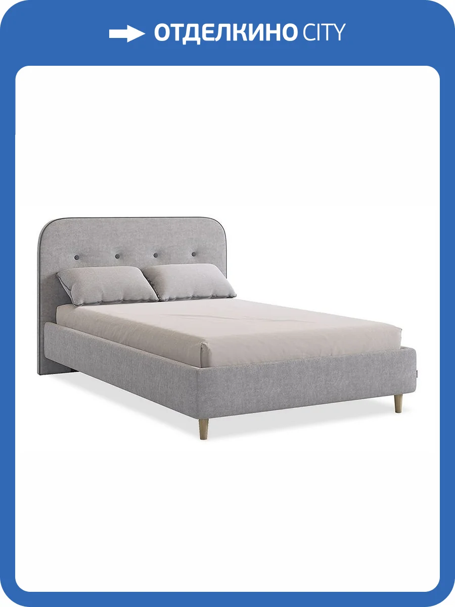 Кровать полутораспальная Mebelson Лео KM1.2-19.2350 галька/графит фото 8