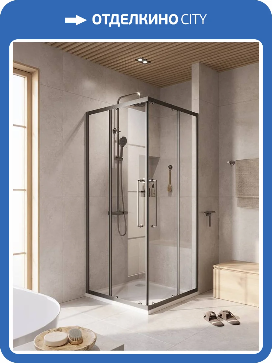 Душевой уголок Cezares RELAX-304-A-2-80-C-GM профиль оружейная сталь, стекло прозрачное, 80x80x200 фото 7