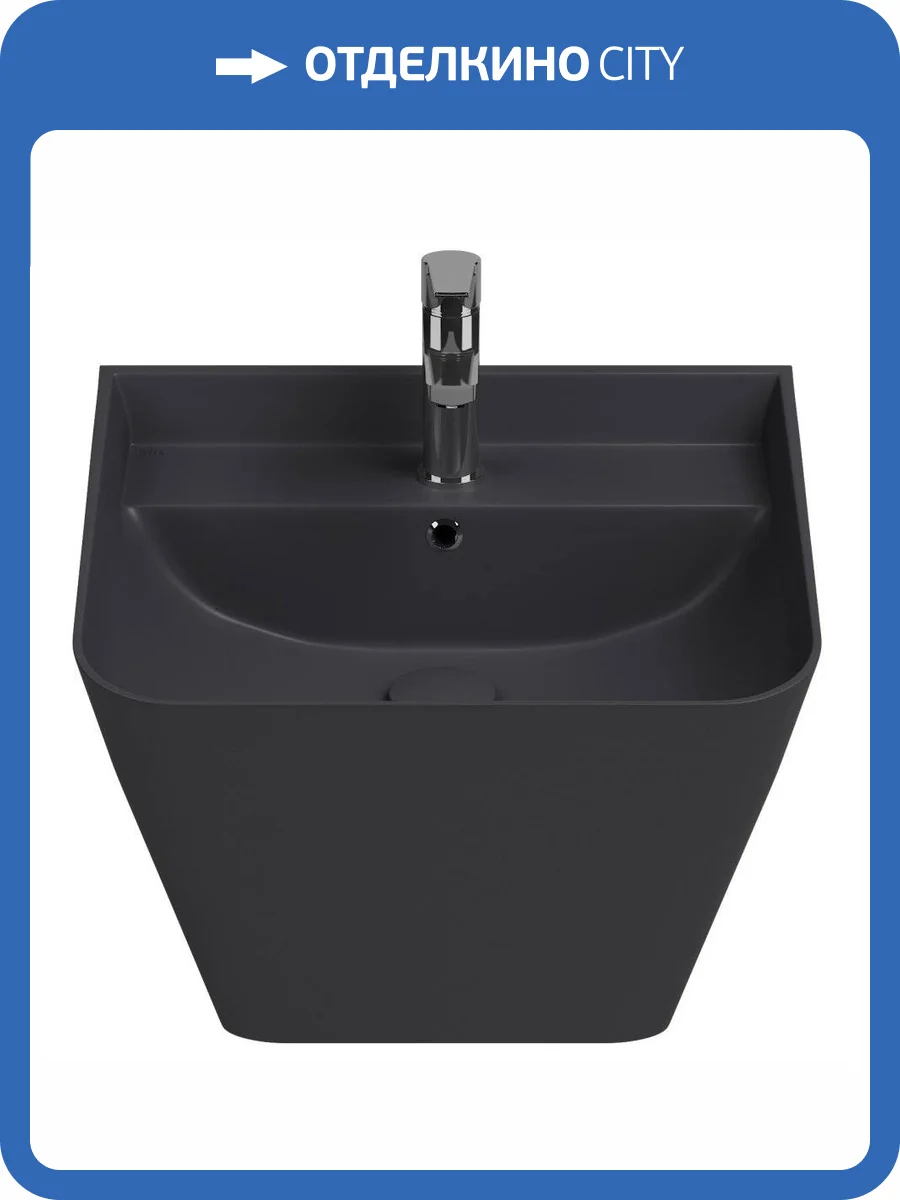 Раковина Isvea Sott'Aqua 10SQ37002SV-2C 50 см, антрацит матовая фото 4