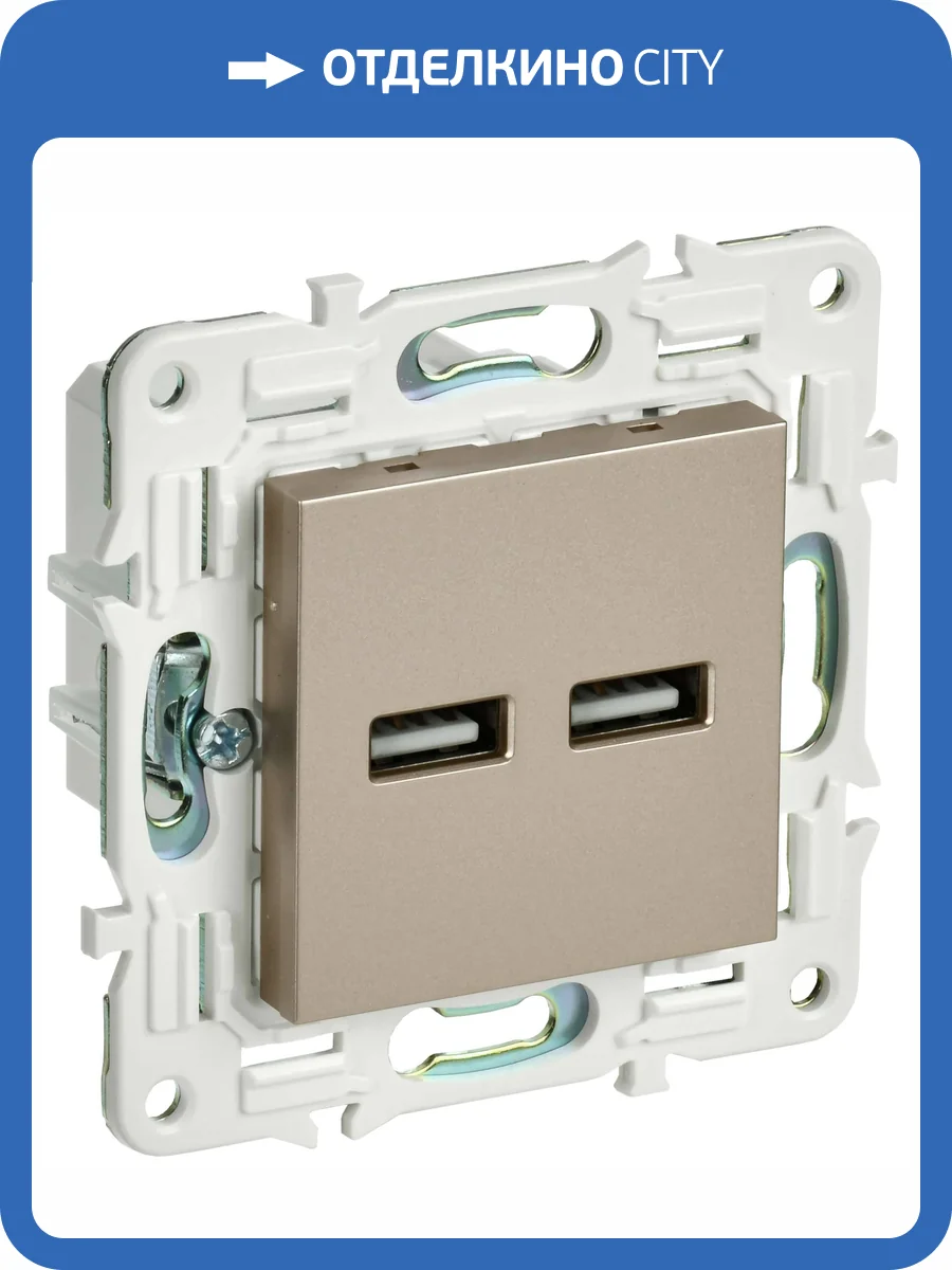Розетка USB type A+A IEK Skandy SK-U21-D31-K37 шампань фото 6