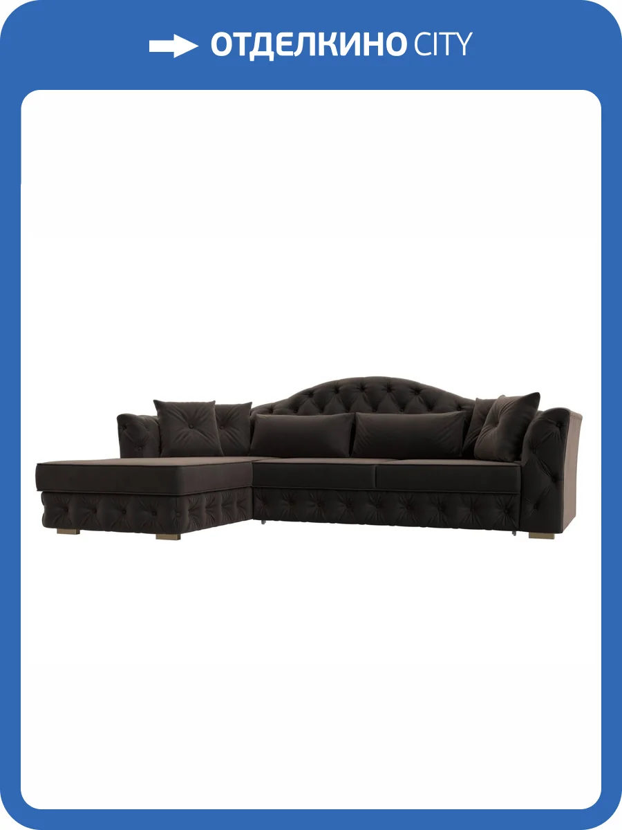 Диван угловой Лига Диванов Артис 121582L коричневый, левый угол фото 8