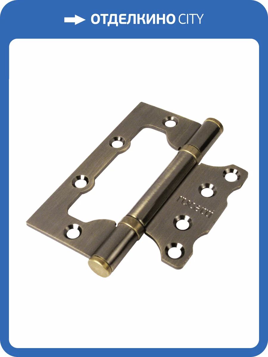 Петля дверная без врезки Rucetti RFH-100x75x2.5 AB Античная бронза фото 2