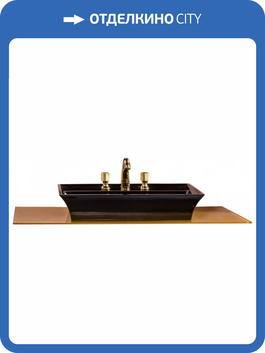 Столешница Armadi Art NeoArt 853-110-GF стекло 110см прямая золото поталь фото 2