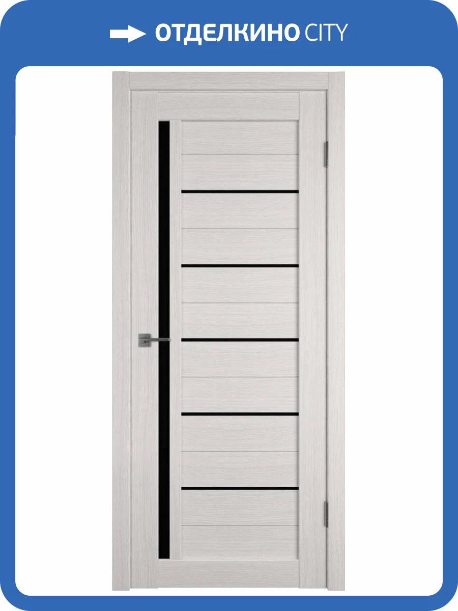 Межкомнатная дверь Владимирская Фабрика Дверей Atum 1 Bianco стекло Black Gloss 900x2000 фото 2