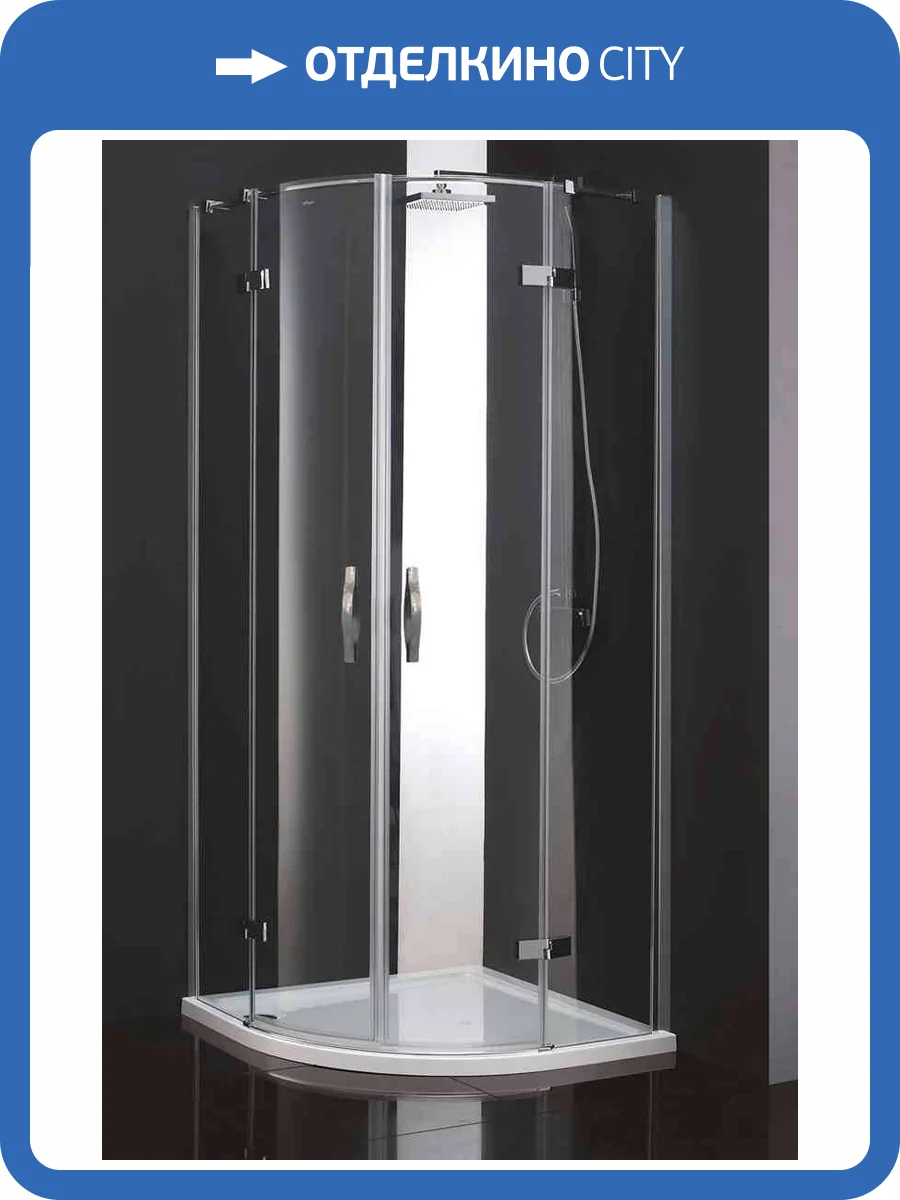 Душевой уголок Cezares BERGAMO-W-R-2-100-ARCO-C-Cr-IV профиль хром, стекло прозрачное, 100x100x200 фото 3