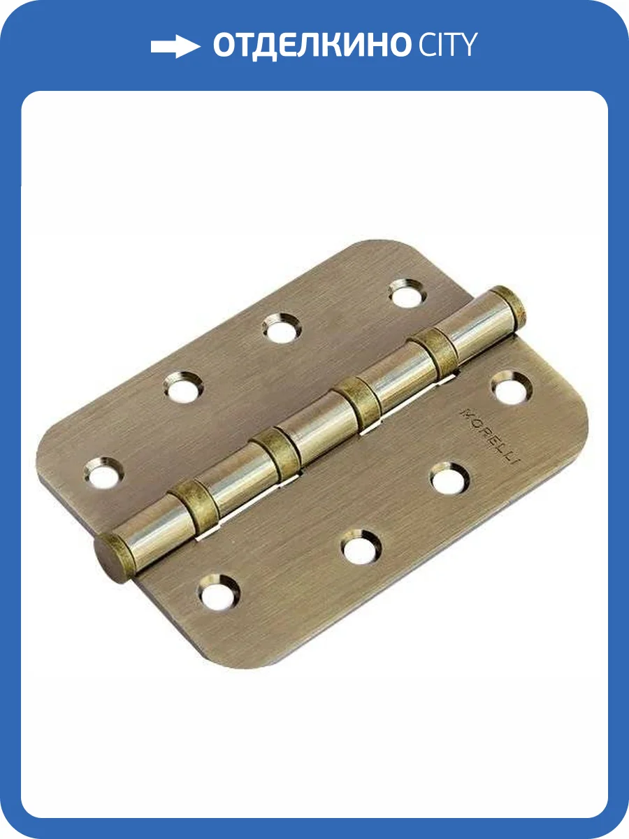 Петля карточная Morelli MS-C 100X70X2.5-4BB AB бронза, скругленная, врезная фото 3