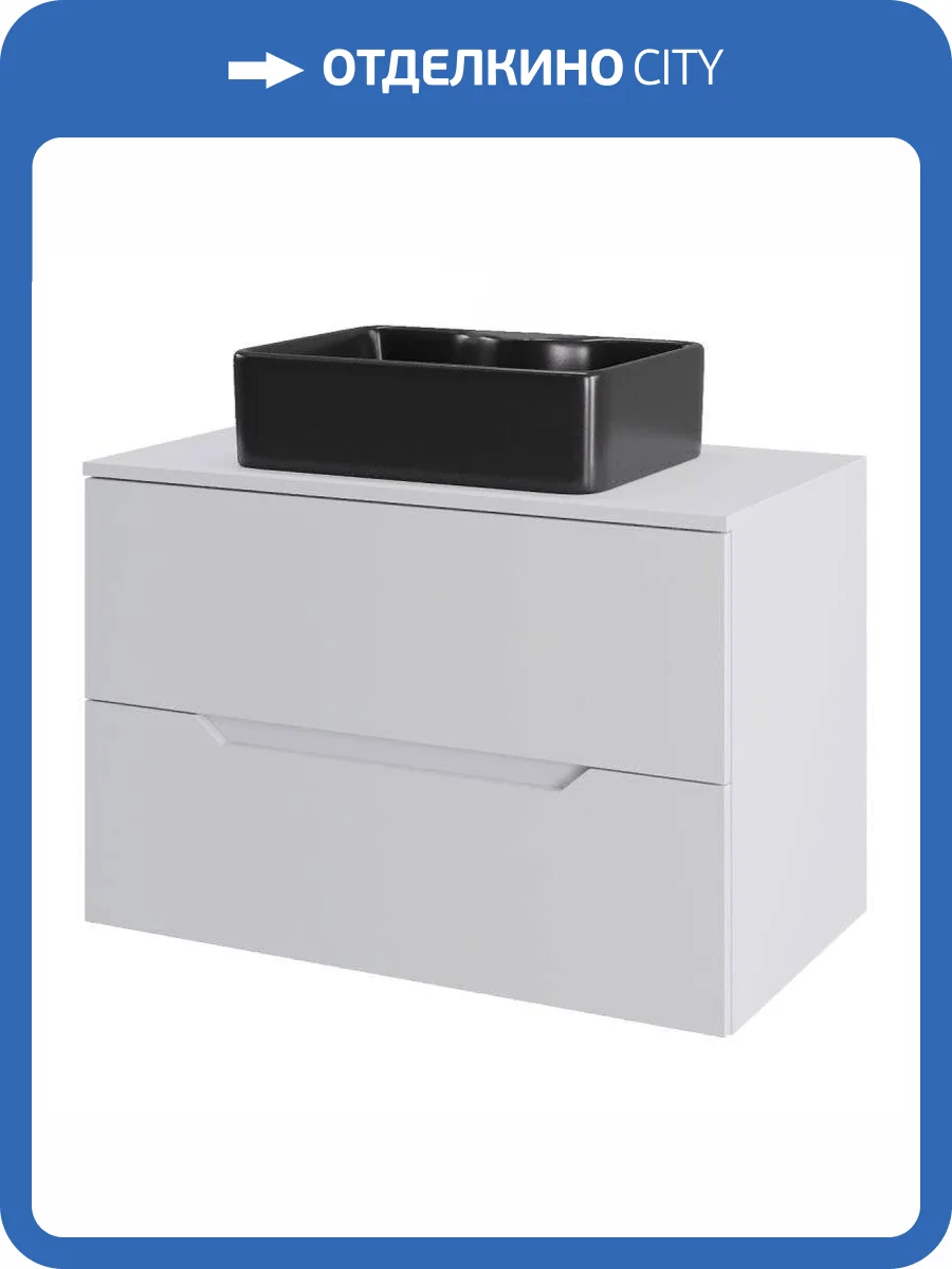 Тумба с раковиной Orange Line Li-70TuwMDF+B01-475MB белый матовый, 70 см фото 5