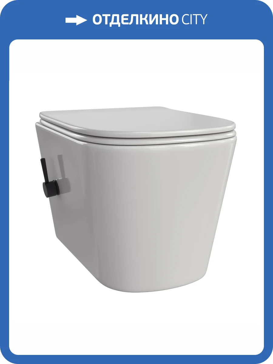 Унитаз подвесной Taliente Correto CR25200+SMnero безободковый, с крышкой-сиденьем микролифт фото 6