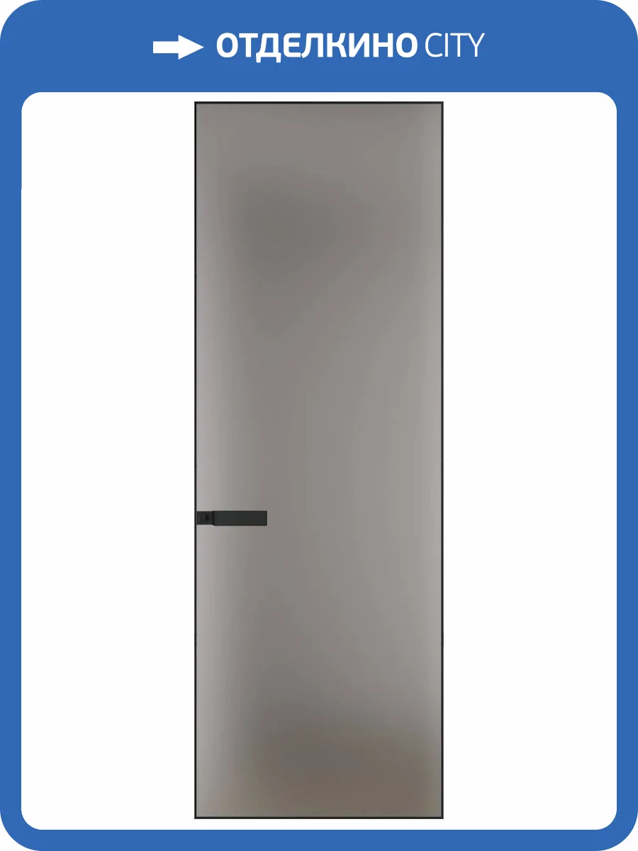 Межкомнатная дверь Profil Doors 1 AGN цвет профиля Черный, стекло безопасное 4 мм монохром серебро 700x2000 фото 2