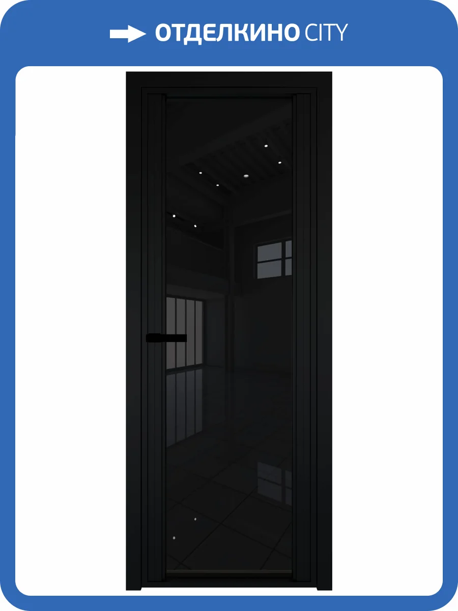 Межкомнатная дверь Profil Doors 2 AGP цвет профиля Черный, стекло безопасное 6 мм черный триплекс 700x2000 фото 2
