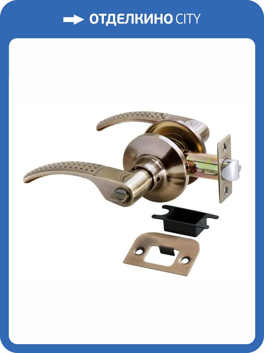 Дверная ручка Rucetti HK-04 WC AB с фиксатором античная бронза фото 2