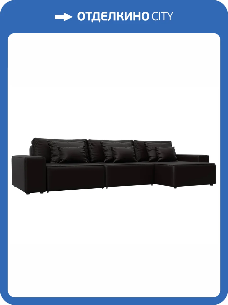 Диван угловой Лига Диванов Лига-074 129872 GRIFON 12 коричневый, угол универсальный фото 10