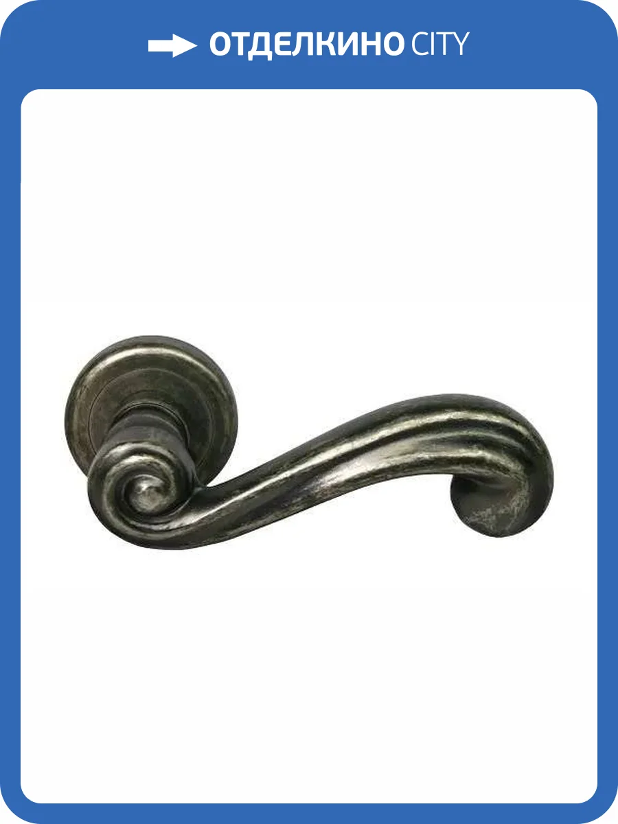 Дверная ручка Morelli PLAZA CC-1 FEA состаренное серебро, раздельная на круглой розетке фото 5