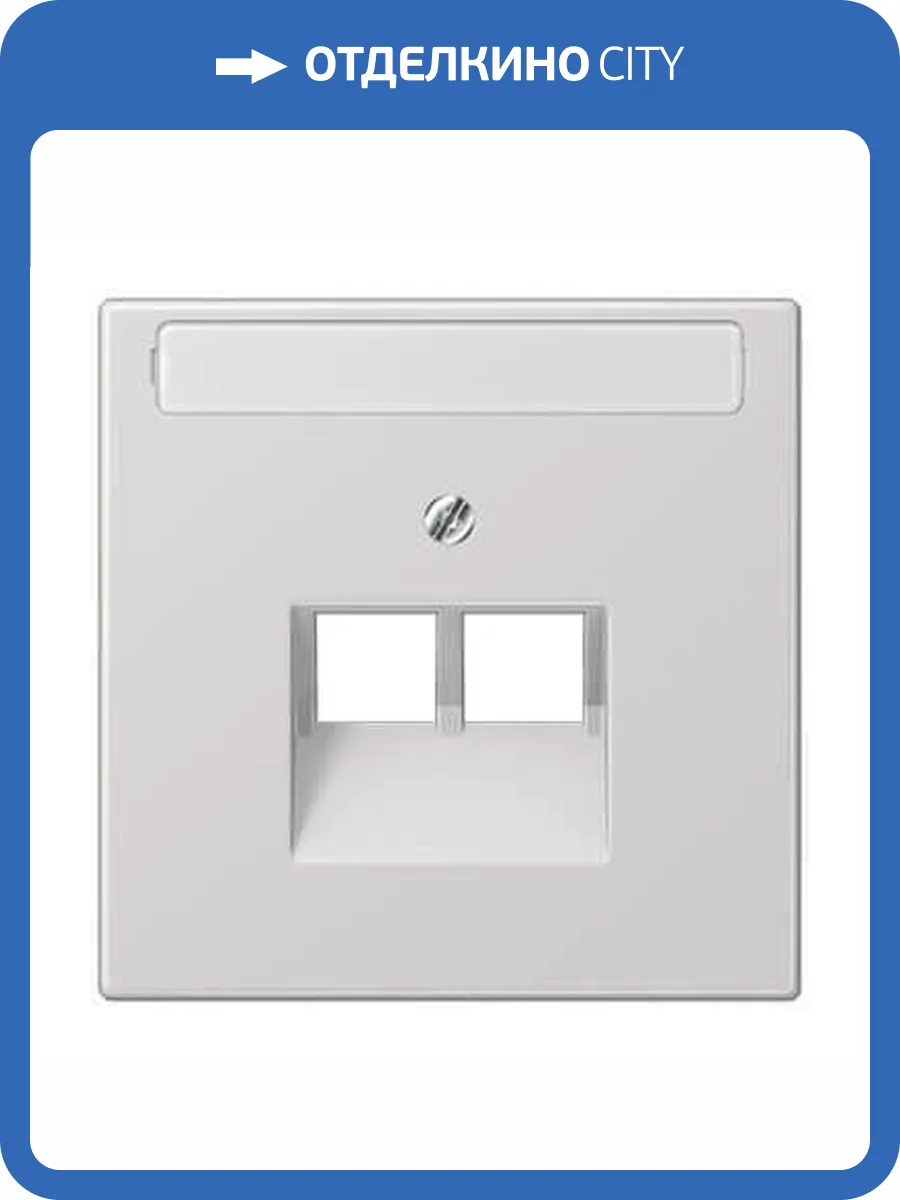 Накладка 2-ой наклонной телефонной/компьютерной розетки с полем для надписи Jung LS 990 светло-серая LS969-2NAUALG фото 2