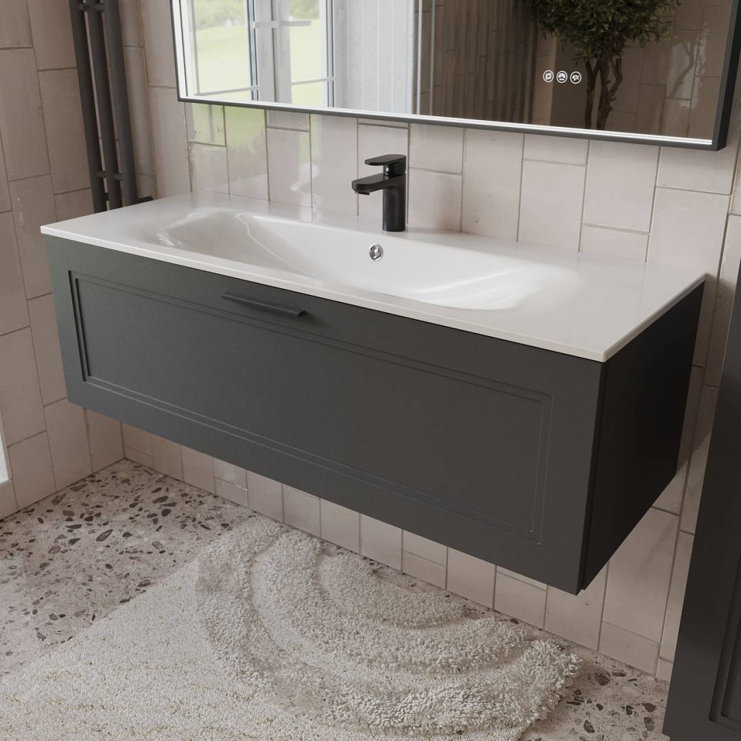 Тумба с раковиной Terminus Classik CLA101201701601O графит , 120x38