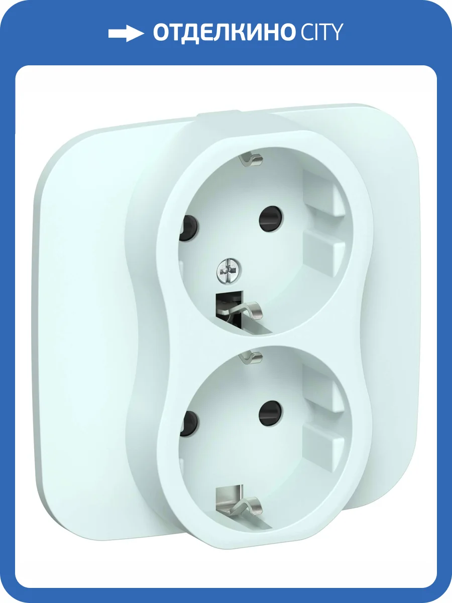 Розетка 2-местная с заземлением и шторками IEK Flite FI-R24A-16-1-K94 холодный лед фото 2