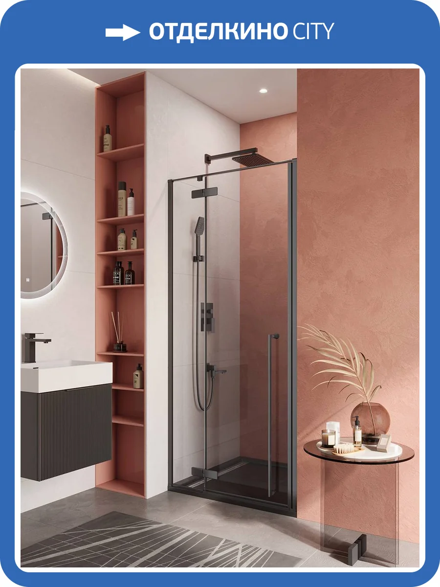 Душевая дверь в нишу Cezares LINER-B-12-90-C-NERO-L профиль черный, стекло прозрачное, 90x195 фото 6