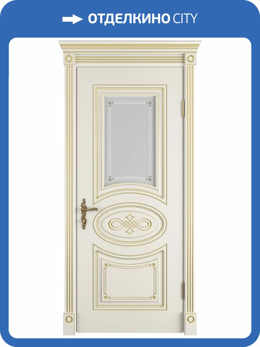 Межкомнатная дверь Владимирская Фабрика Дверей Bianca Ivory PG стекло Art Cloud 900x2000 фото 2