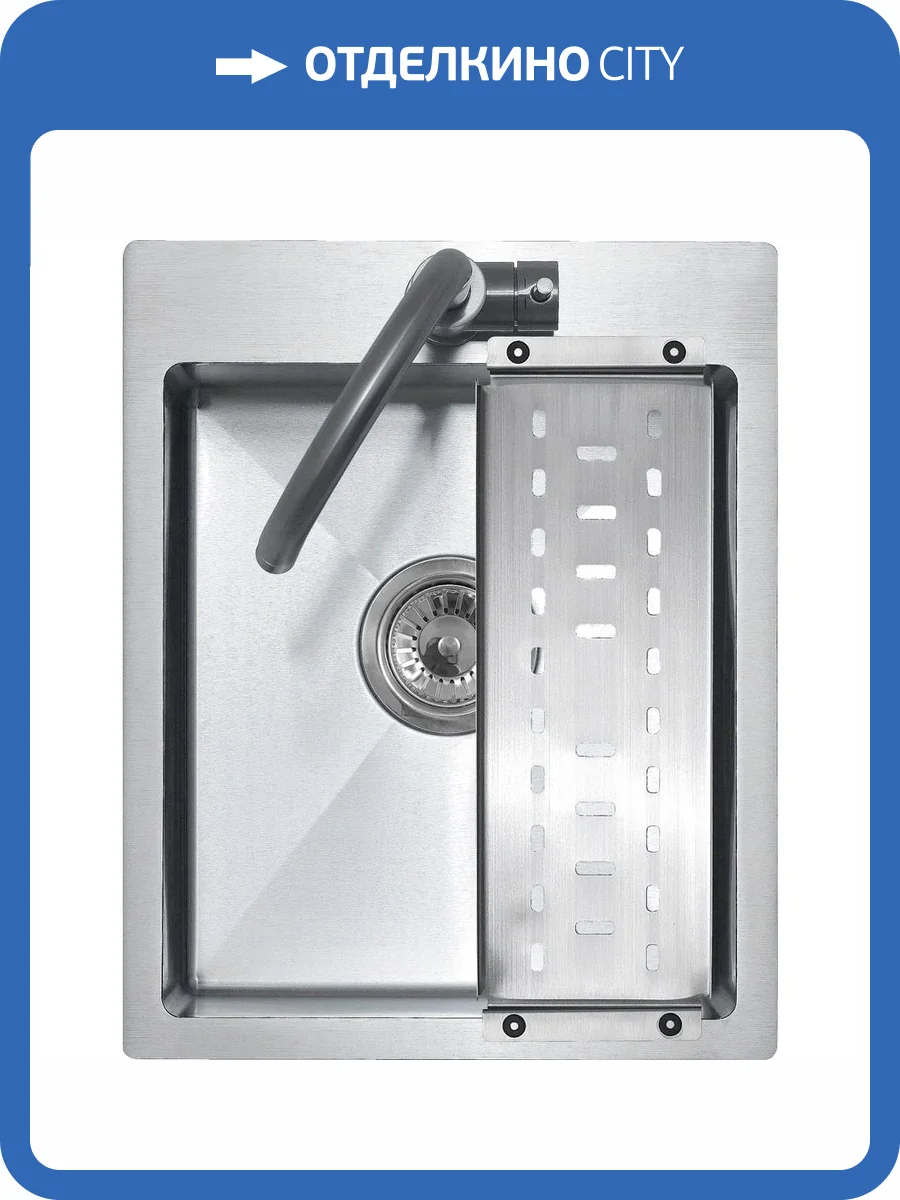 Мойка кухонная Melana ProfLine R4050H с коландером, сатин фото 2